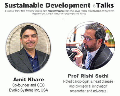 Prof Rishi Sethi, senior cardiologist from India and Amit Khare from US were keynote speakers for #SDGtalks on artificial intelligence and machine learning based solutions for healthcare problems