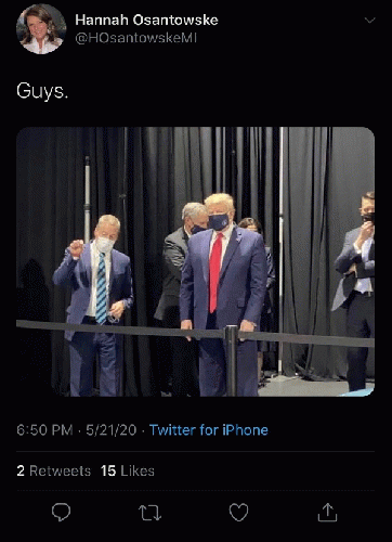 President Donald Trump wore a face mask during his tour of Ford's Rawsonville plant in Ypsilanti, From Uploaded