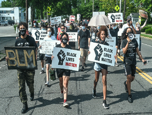 Protesters march against racism and police brutality in Amityville, New York, on July 5, 2020, From Uploaded