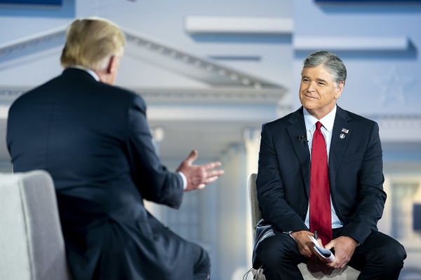 Sean Hannity interviewing Donald Trump for Fox News, From InText