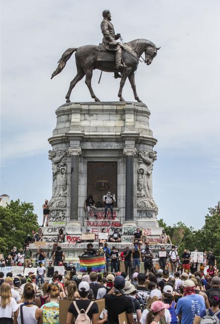 A statue of Confederate General Robert E. Lee is pictured on June 4 in Richmond, Virginia, From InText