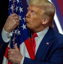 Trump Hugging the Flag