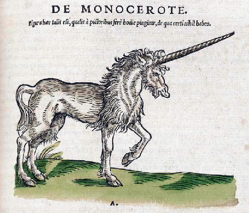 Einhorn. Conrad Gessner: Historiae animalium, 1551, From Uploaded