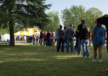 2/3 of the way back in the food line, From CreativeCommonsPhoto