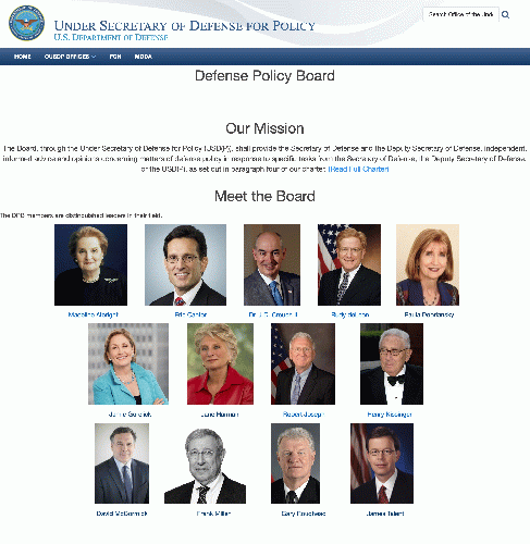 The (mostly) former member of the formerly obscure Defense Policy Board