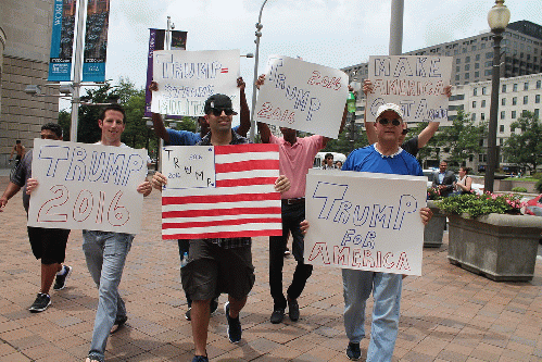 Donald Trump supporters demonstrating, From CreativeCommonsPhoto