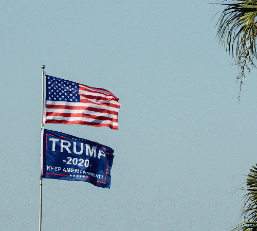 American and Trump flags