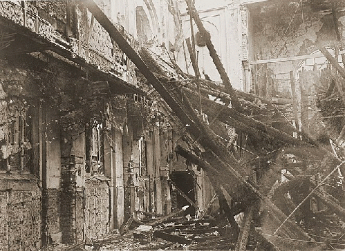 View of the old synagogue in Aachen after its destruction during Kristallnacht 07.