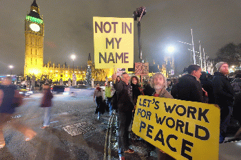 Bombing Syria - Not in my name - Let's work for world peace., From CreativeCommonsPhoto