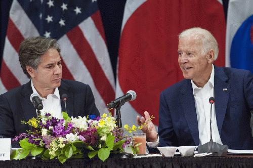 Joe Biden, with Secretary of State Anthony Blinken., From CreativeCommonsPhoto