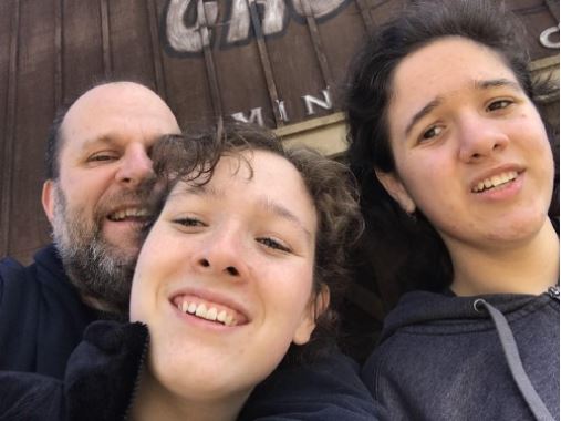 The author and his two daughters who are currently enrolled in the LAUSD's Career Transition Centers.