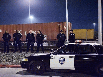 Police watching Port Shutdown Police watching Port Shutdown