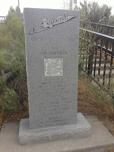 Evel Knievel monument in Twin Falls.