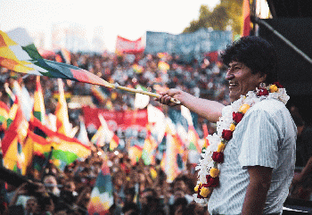 Evo Morales participou, nesta quinta (22) de ato multitudina'rio na Argentina, onde recebe asilo poltico, celebrando o aniversa'rio de 14 anos do Estado Plurinacional da Bolvia (Foto: Frente Patria Grande), From CreativeCommonsPhoto