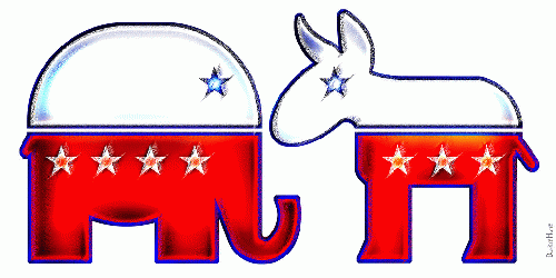 Republican Elephant & Democratic Donkey, From CreativeCommonsPhoto