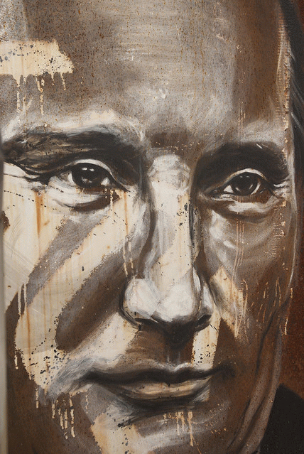 Vladimir Vladimirovich Putin, painted portrait, From FlickrPhotos