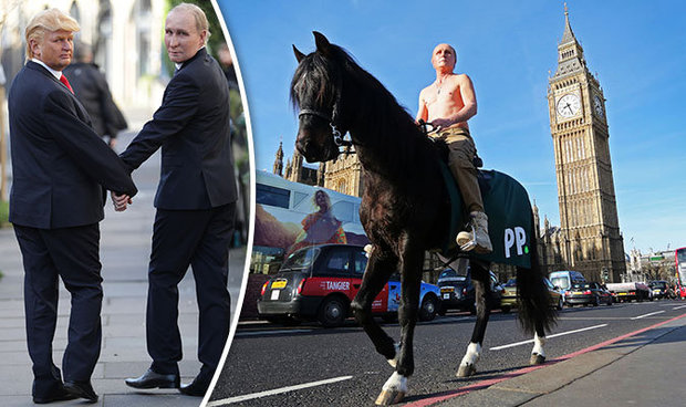 Putin Galloping in London wit Trump, From Uploaded