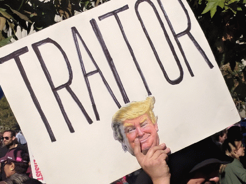 Traitor sign, Women's March, DTLA, Los Angeles, California, USA, From CreativeCommonsPhoto