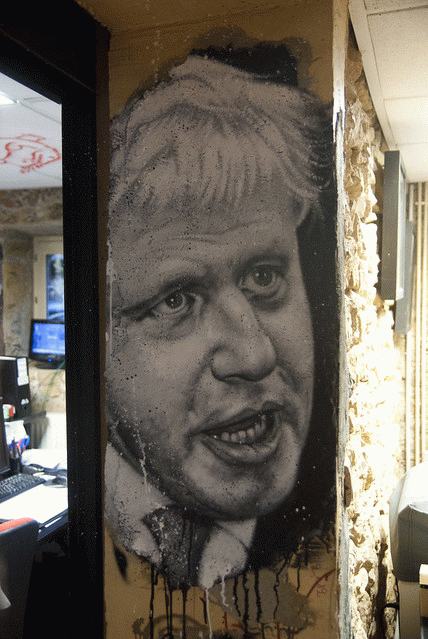 Boris Johnson, painted portrait, From FlickrPhotos