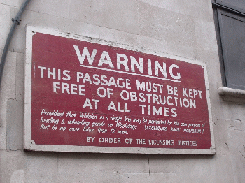 Warning - This passage must be kept free of obstruction at all times - sign, From CreativeCommonsPhoto
