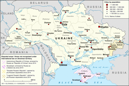 Map of Ukraine with Cities. Map of Ukraine with Cities.