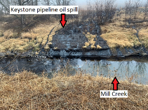 Figure 2: Keystone pipeline spill into Mill Creek, Kansas. Figure 2: Keystone pipeline spill into Mill Creek, Kansas.