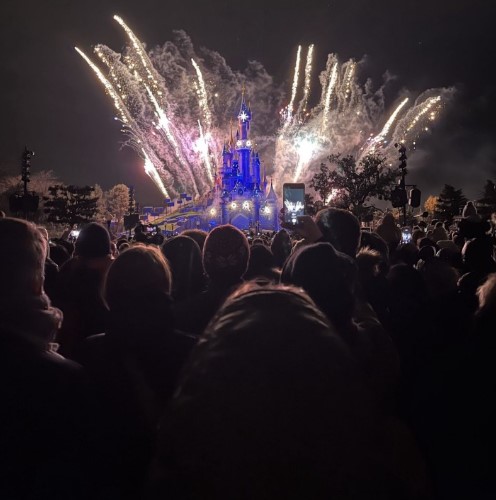 Crowds packed together once again to watch fireworks at Disneyland Paris in November, From Uploaded