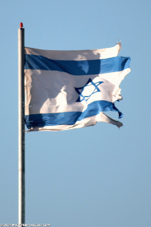 IL09 2208 Flag of Israel, Mount of Olives, Jerusalem •