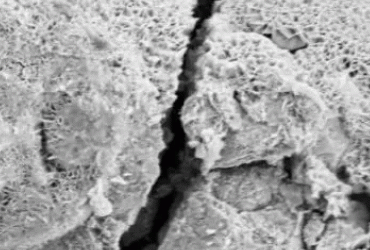 Figure 6. A microscopic fatigue crack in steel piping, magnified 41,000 times (Water hammer and fatigue corrosion -III -An electron microscope study)