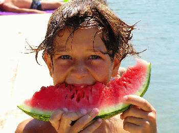 A boy eating watermelon. Heaven., From CreativeCommonsPhoto
