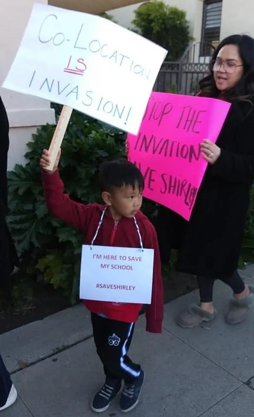 The Shirley community protests in front of a CWC location, From Uploaded