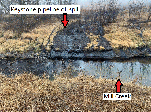Figure 2. A common, preventable oil pipeline leak ('The Keystone Pipeline Oil Spill in Kansas - The Mushroom Theory - Stop the Oil Spills').