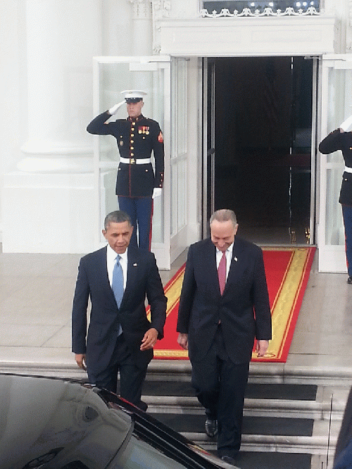 Obama and Schumer, major architects of the killing of Democracy in primary elections., From CreativeCommonsPhoto