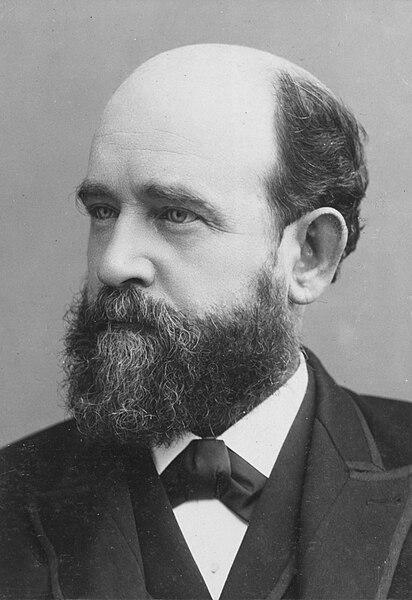 A portrait photograph of Henry George after 1885