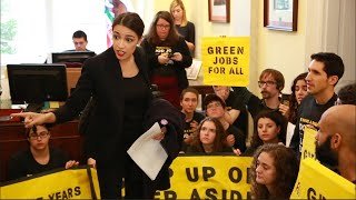 One week after the midterm elections, 200 young people joined Alexandria Ocasio-Cortez to demand Democrats back a Green New Deal., From YouTubeVideos
