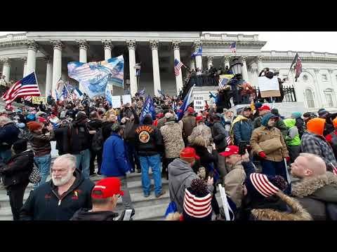 the oathkeepers headed to the top of the steps., From YouTubeVideos