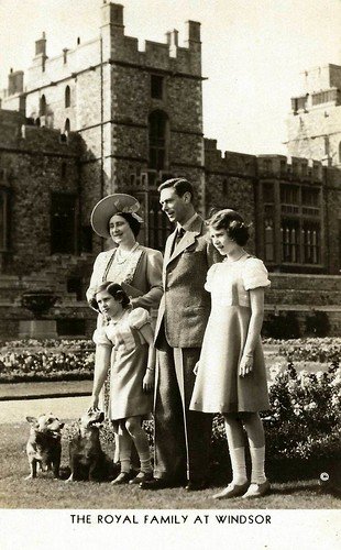 Vintage Postcard Collection - The Royal Family At Windsor, Circa Mid-1930s. The Queen's dogs were Corgis then too., From FlickrPhotos