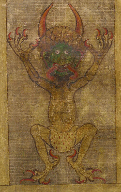 Illustration of the Devil on Codex Gigas, early thirteenth century Illustration of the Devil on Codex Gigas, early thirteenth century