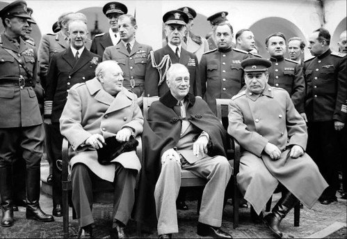 Churchill, Roosevelt, and Stalin at Yalta Conference., From FlickrPhotos