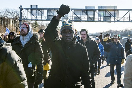 Black Lives Matter march down I-35 Black Lives Matter march down I-35