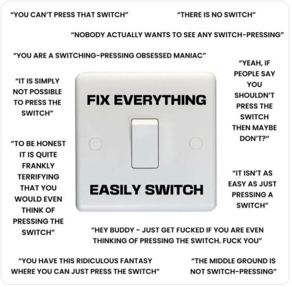 The Fix Everything Swithc: Why hasn't it been pressed?, From Uploaded